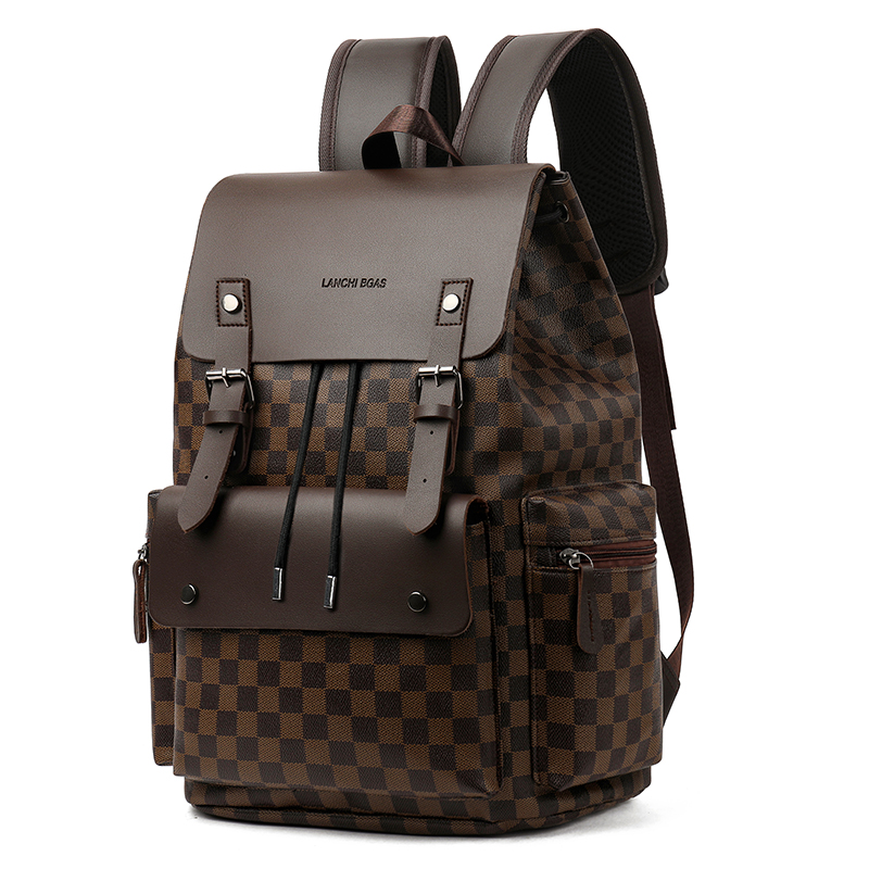 Manufacturer wholesale high-quality low-priced waterproof PU leather customized logo notebook backpack business school backpack
