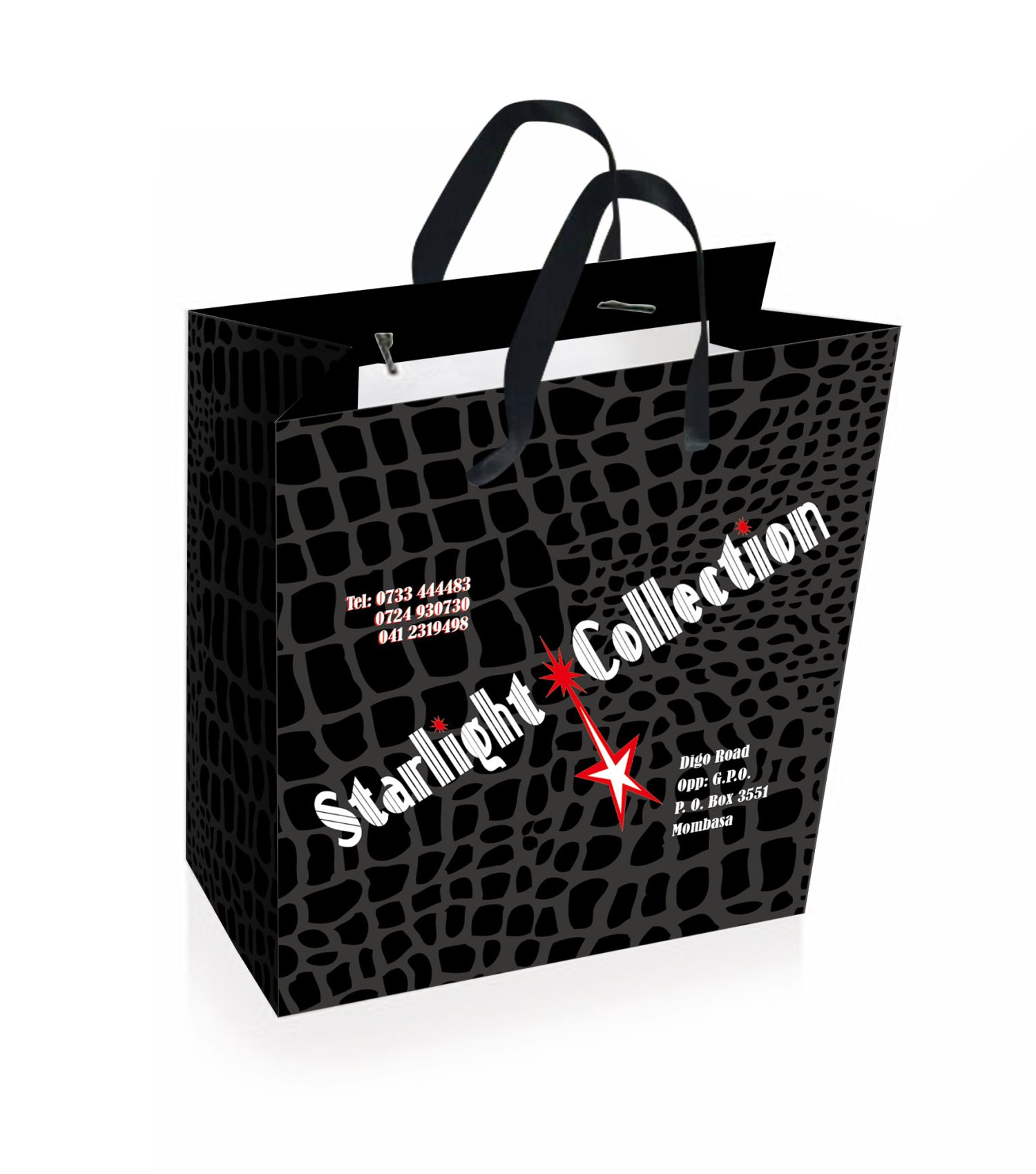 Biodegradable kraft paper shopping bag printed with logo artwork