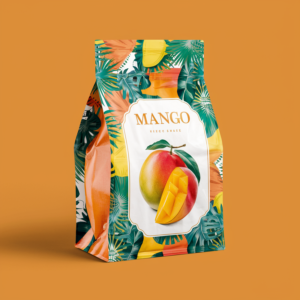 Freeze dried fruits, mangoes, flat bottomed upright bags, plastic packaging bags