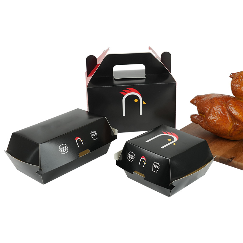Manufacturer customized size Logo printed pattern restaurant takeaway french fries burger fried chicken packaging box