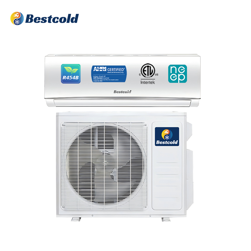 Bestcold R454B intelligent split air conditioner 12000BTU 24000BTU variable frequency wall mounted air conditioner, with home/office heating and cooling