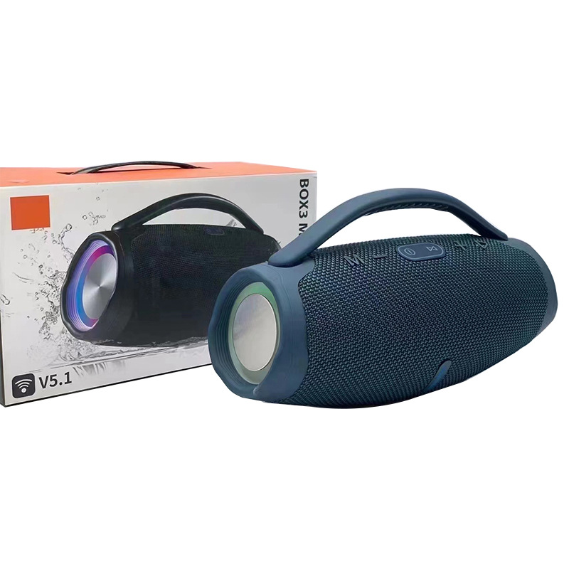 Mini speaker 3 LED speaker 10w bass with handle portable wireless music player waterproof column outdoor party box gift
