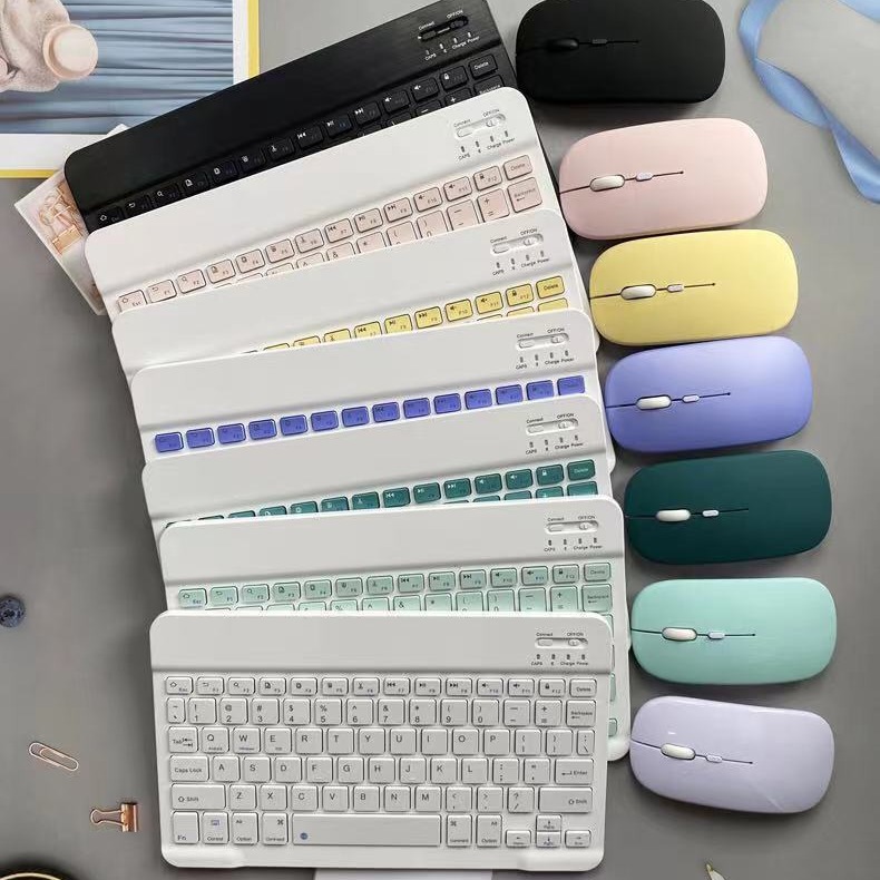 Wireless 2.4G tablet computer universal office mouse keyboard set night light BT conference outdoor portable keyboard
